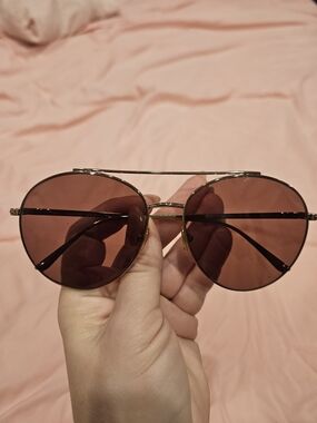 Tom Ford Gold Frame with Rose Brown Lenses Aviator Sunglasses